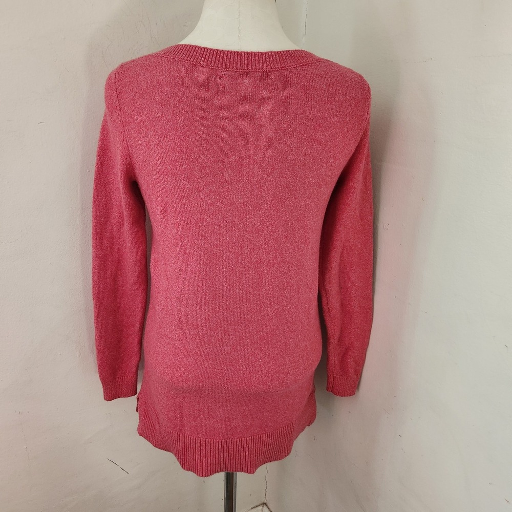 LOFT Womens XS Red Marled Knit Boatneck Long Sleeve Tunic Sweater - Picture 2 of 5